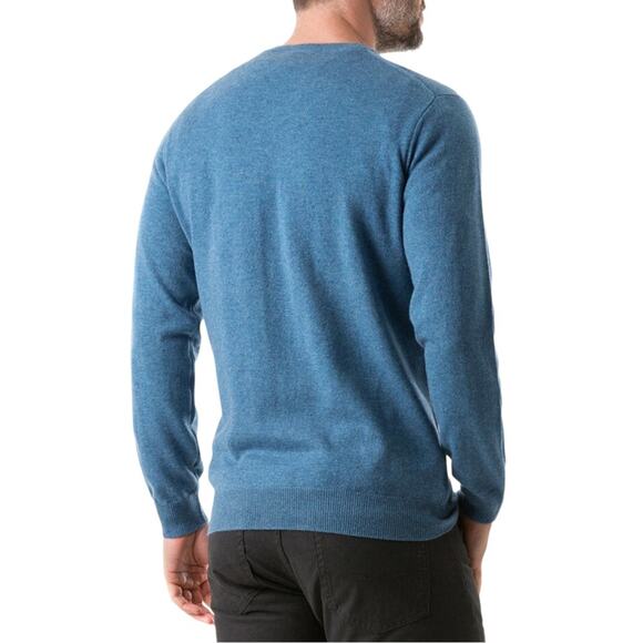 NWOT Rodd & Gunn Queenstown Wool Cashmere Crew Neck Blue Sweater 2XL - Picture 2 of 8